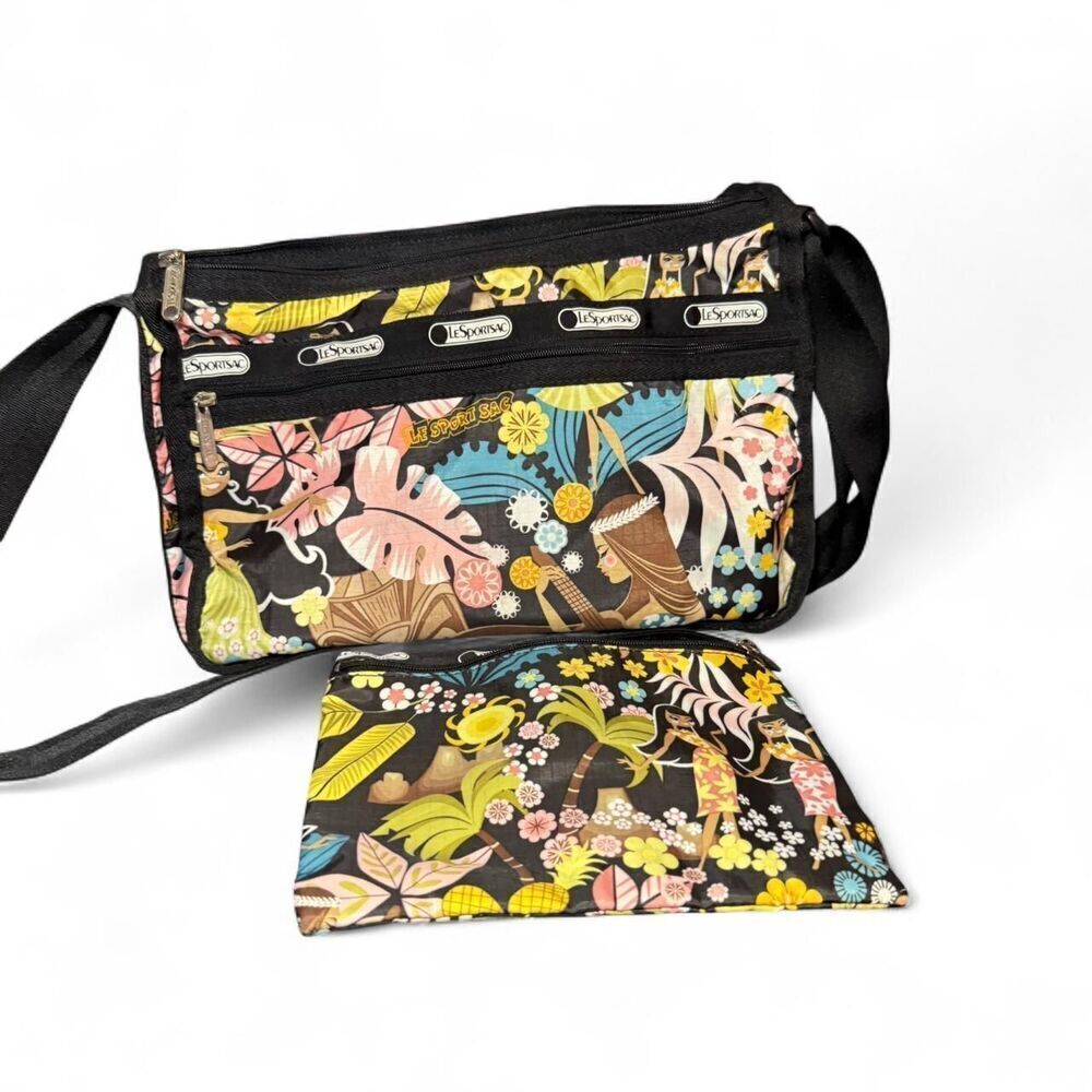 Lesportsac Deluxe Everyday Crossbody Bag Wahine Hula Hawaii Limited Edition - Picture 3 of 7